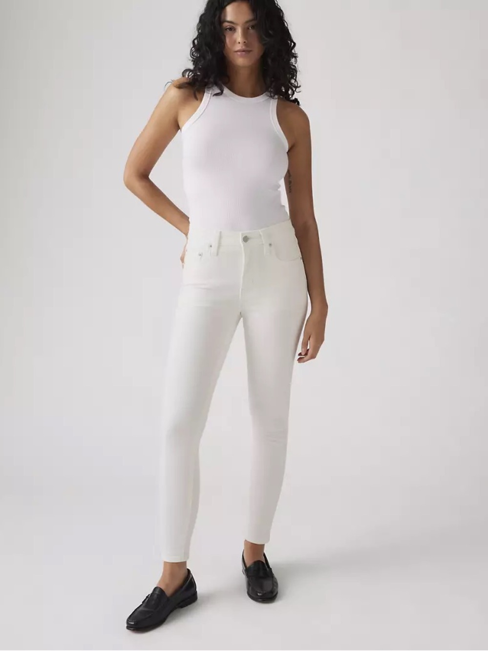 High-Rise White Skinny Jeans for Women